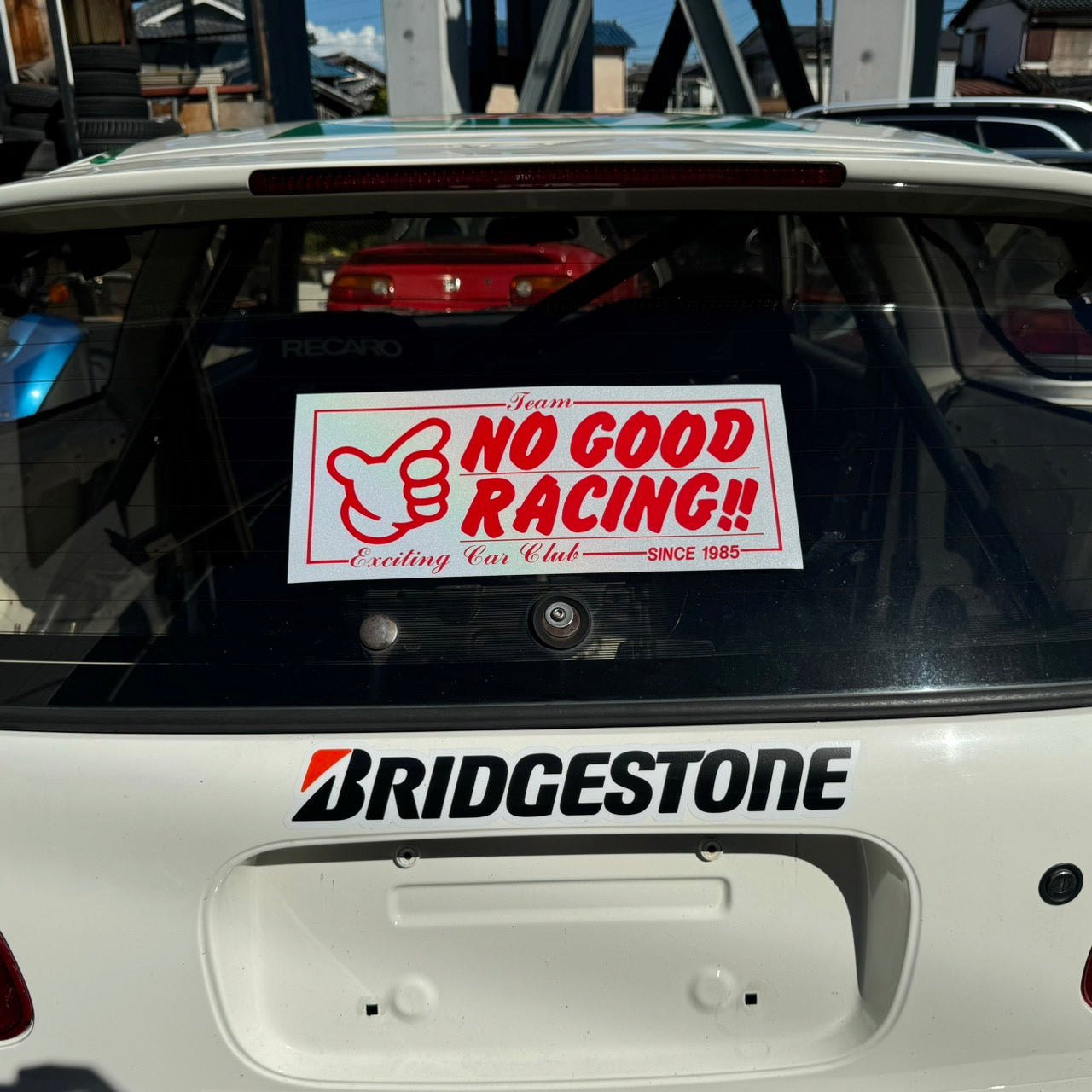 NOGOOD RACINGリフレクター（ 白 × 赤 ）