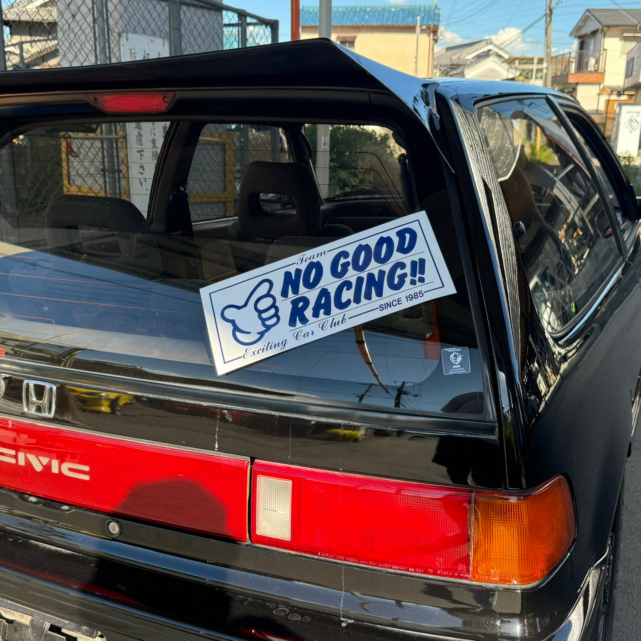NOGOOD RACINGステッカー（ 白 × 青 ）