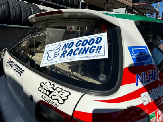 NOGOOD RACINGステッカー( 白 × 青 )