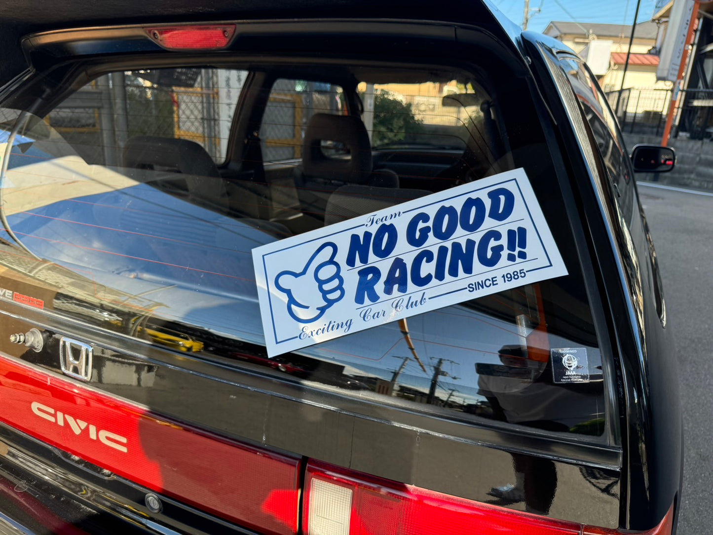 NOGOOD RACINGステッカー（ 白 × 青 ）