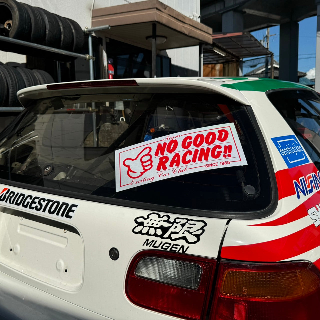 NOGOOD RACINGリフレクター（ 白 × 赤 ）