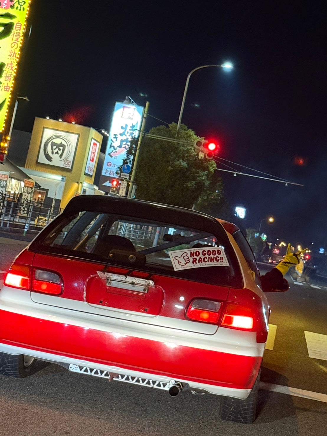 NOGOOD RACINGリフレクター（ 白 × 赤 ）