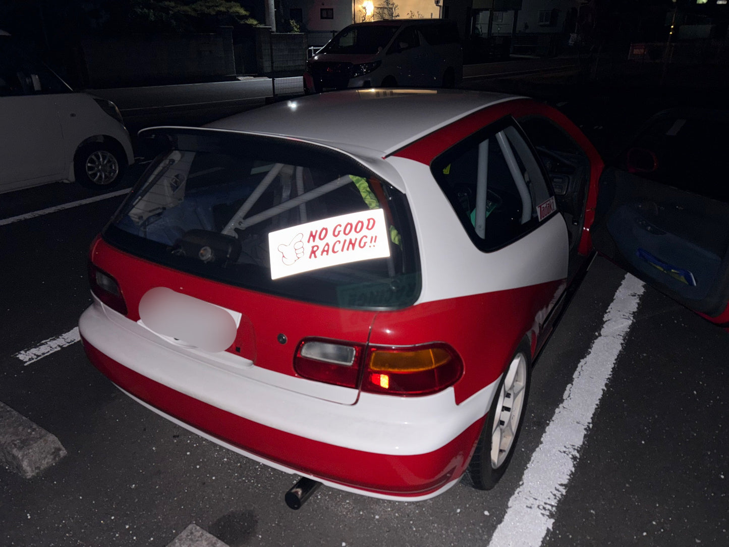 NOGOOD RACINGリフレクター（ 白 × 赤 ）