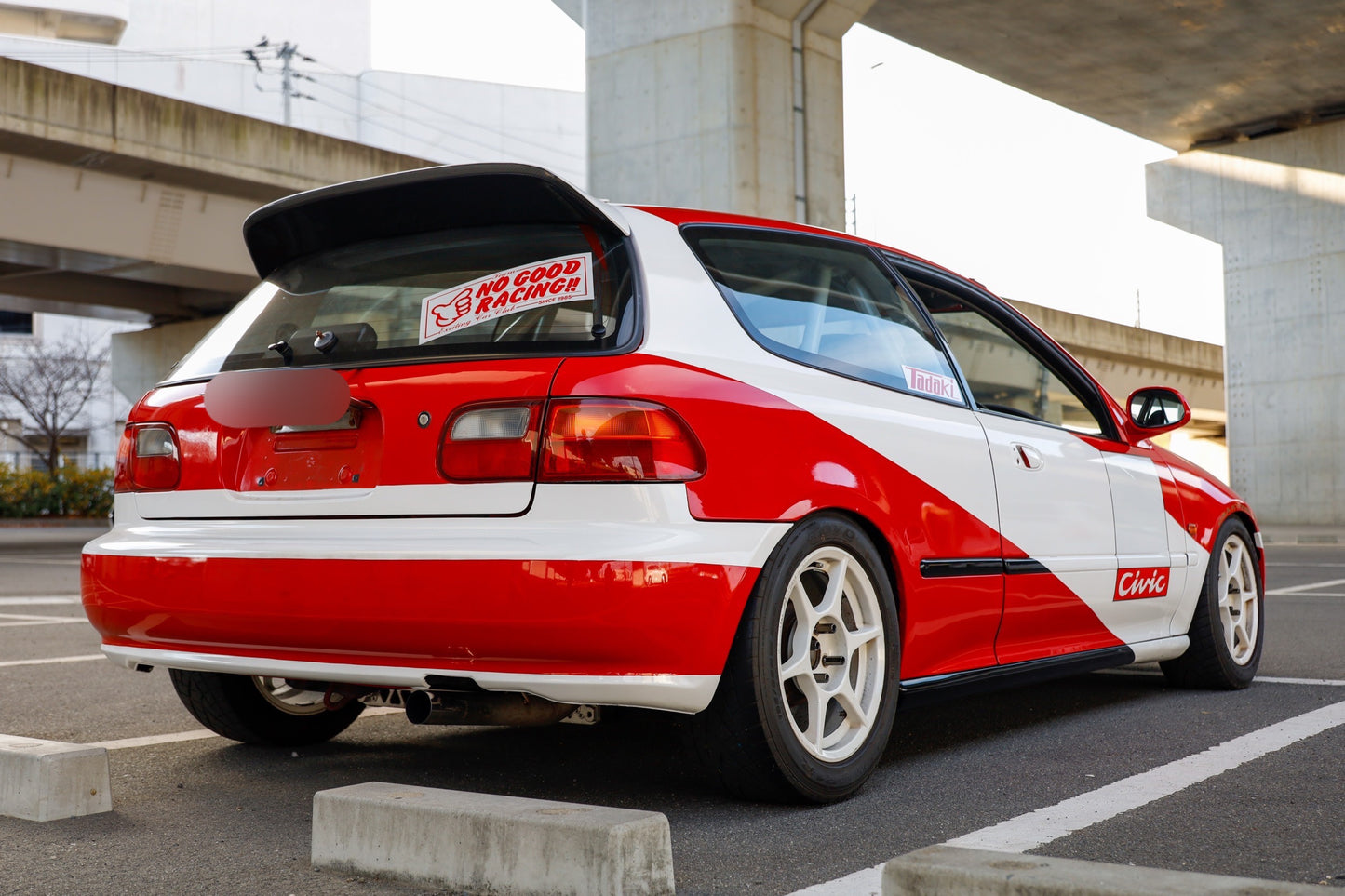 NOGOOD RACINGリフレクター（ 白 × 赤 ）