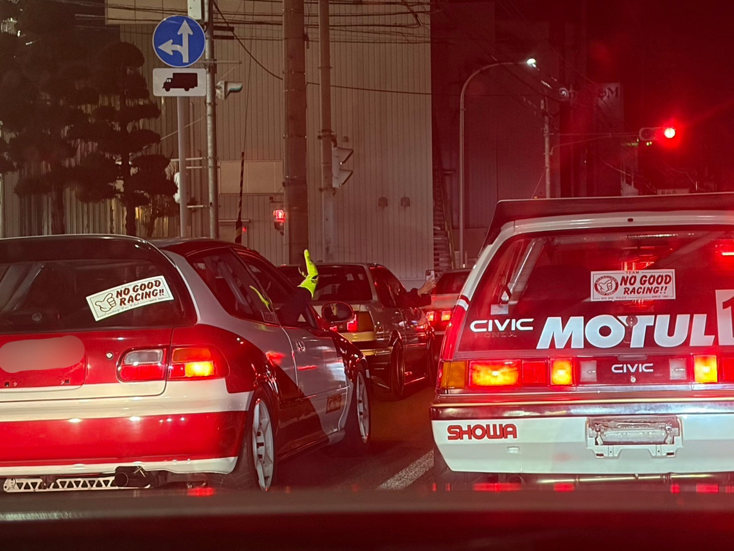 NOGOOD RACINGリフレクター（ 白 × 赤 ）
