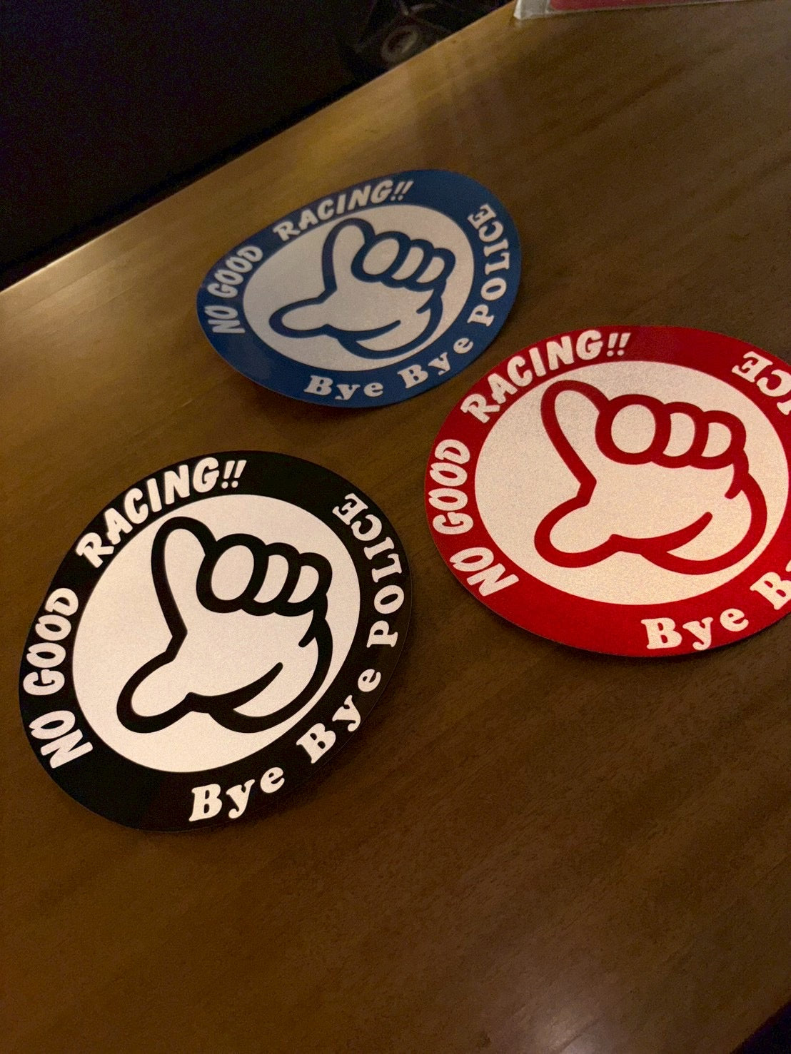 NOGOODステッカー丸（ 青 ）リフレクター